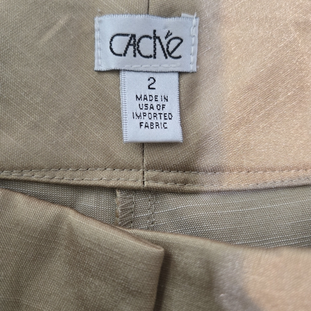 Cache Wide Leg Low Rise Gold Dress Pants - Picture 5 of 7